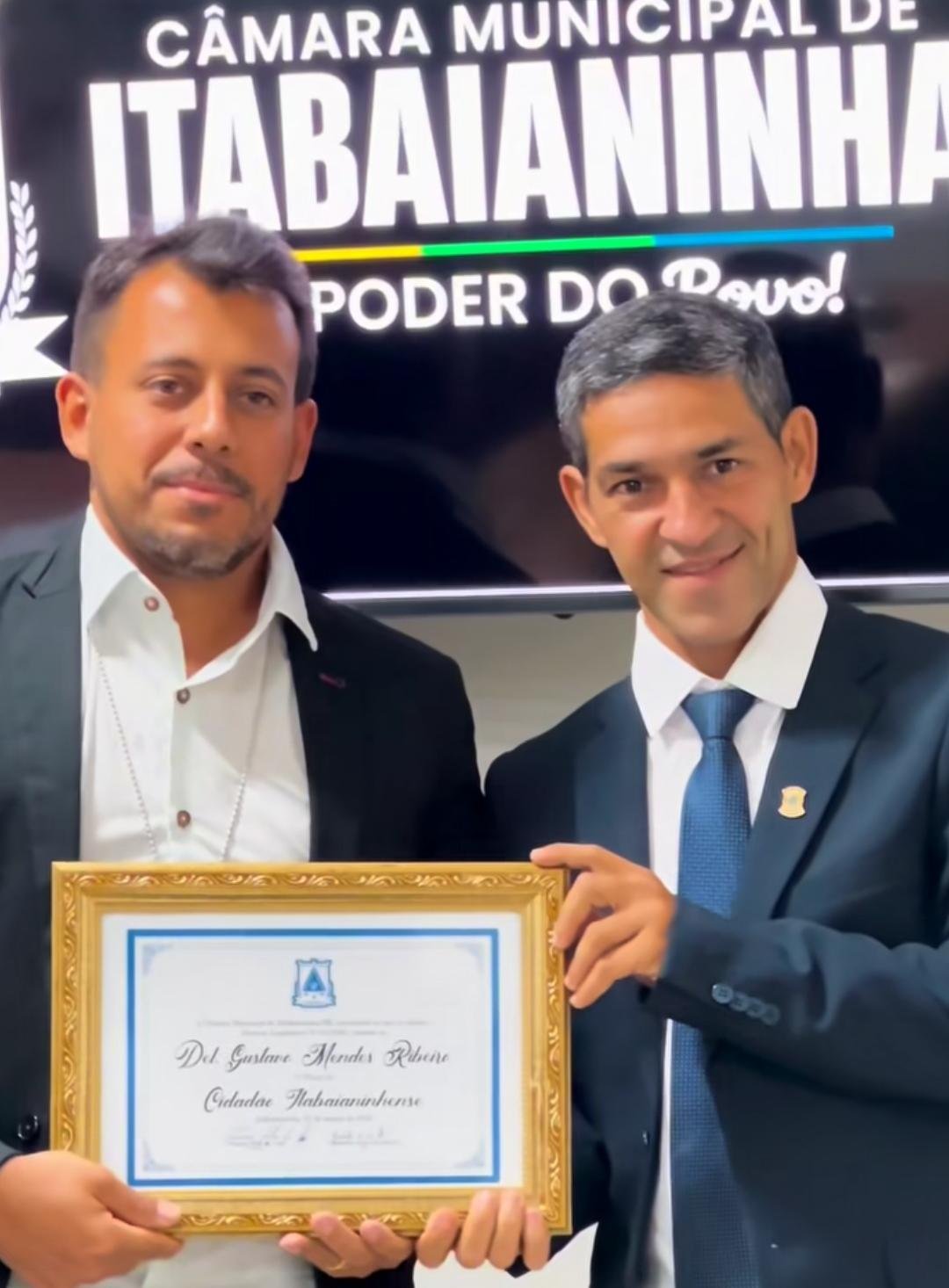 Delegado Dr Gustavo Mendes, Recebe Título Cidadão Itabaianinhense